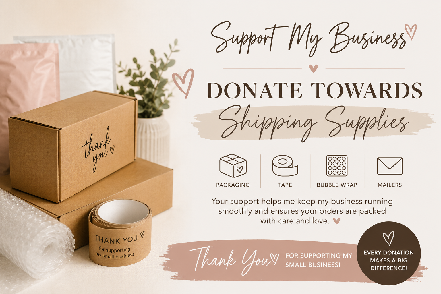 Donate to Help Cover Shipping Supplies